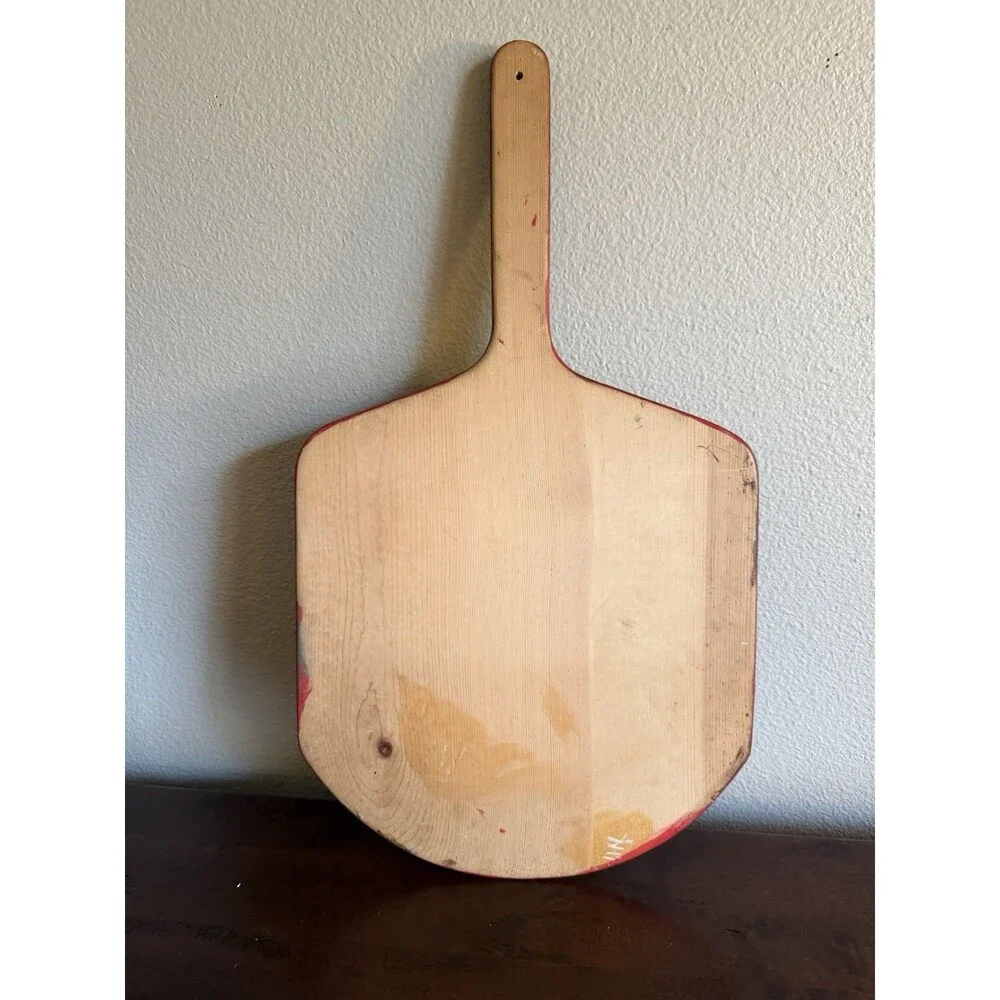 Vintage Hand Painted Wood Pizza Peel Baker Pizza Maker Board Beautiful Unique